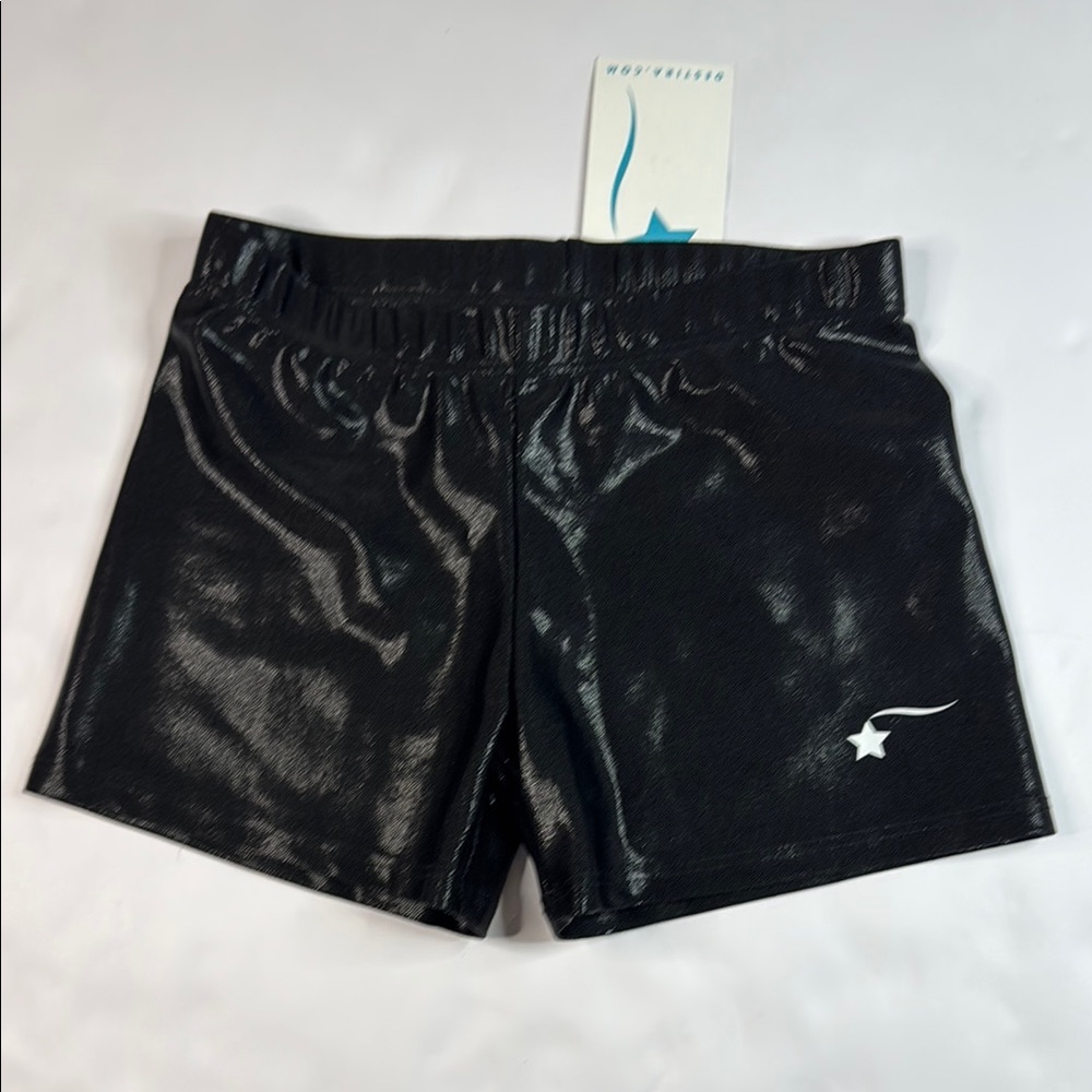 Destira Girls’ Black Mystique Gymnastics Cheer Sport Short Child XL 12/14 NWT‎
